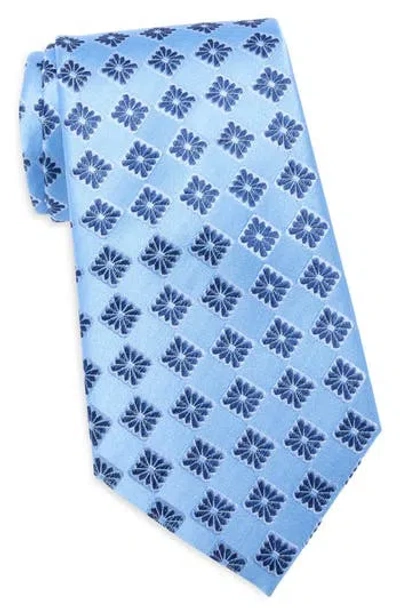 Duchamp Medallion Silk Tie In Blue