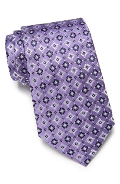 Duchamp Medallion Silk Tie In Purple