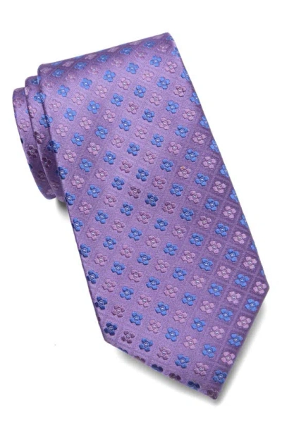 Duchamp Medallion Silk Tie In Blue