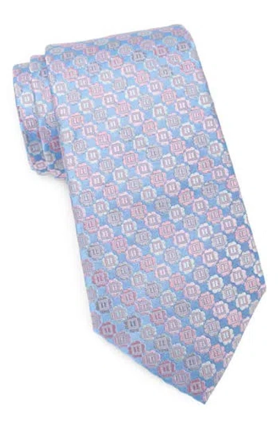 Duchamp Medallion Silk Tie In Blue