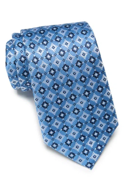 Duchamp Medallion Silk Tie In Blue