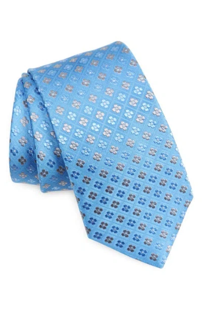 Duchamp Medallion Silk Tie In Blue