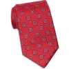 Duchamp Medallion Silk Tie In Red