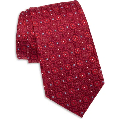 Duchamp Medallion Silk Tie In Multi