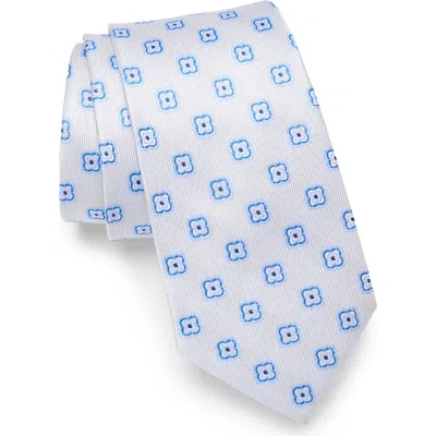 Duchamp Medallion Silk Tie In White