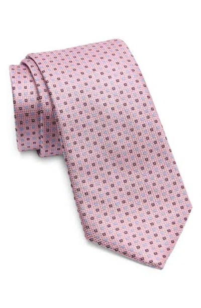 Duchamp Micro Neat Silk Tie In Pink