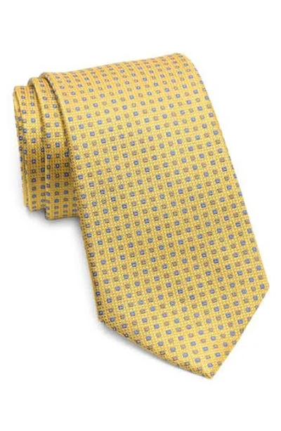 Duchamp Micro Neat Silk Tie In Yellow