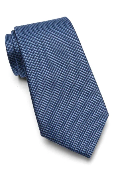 Duchamp Micro Pattern Silk Tie In Blue