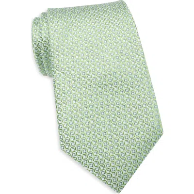 Duchamp Neat Jacquard Silk Tie In Green