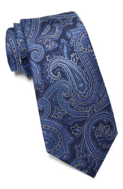 Duchamp Paisley Silk Tie In Blue