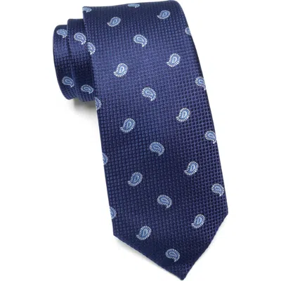 Duchamp Paisley Silk Tie In Blue