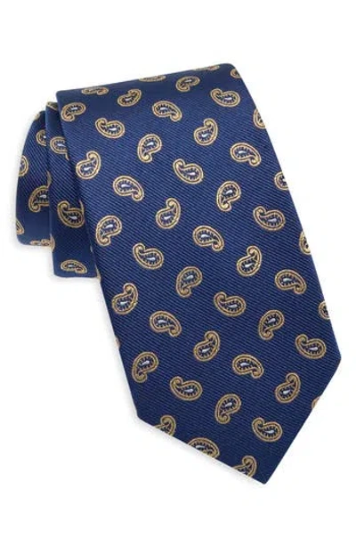 Duchamp Paisley Silk Tie In Blue