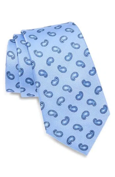 Duchamp Paisley Silk Tie In Blue