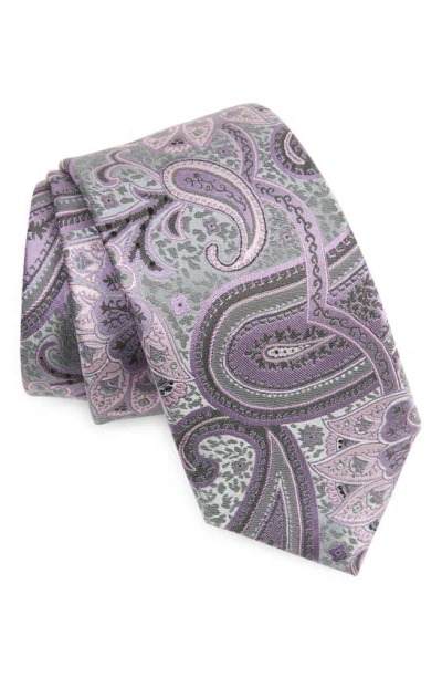 Duchamp Paisley Silk Tie In Lavender