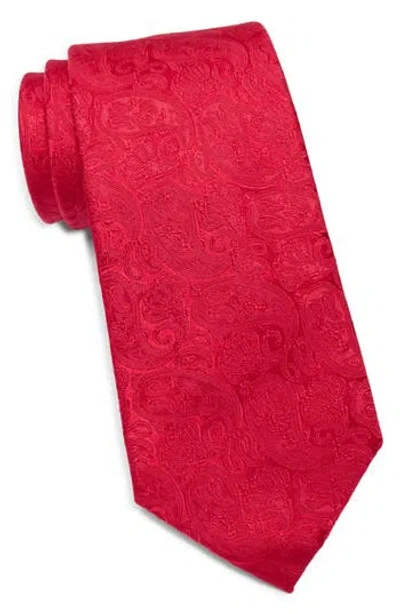 Duchamp Paisley Silk Tie In Red