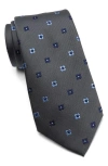 Duchamp Pattern Silk Tie In Gray