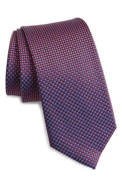 Duchamp Pattern Silk Tie In Purple