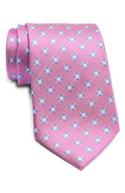 Duchamp Patterned Silk Tie In Pink