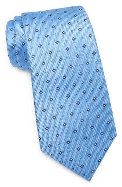 Duchamp Patterned Silk Tie In Blue