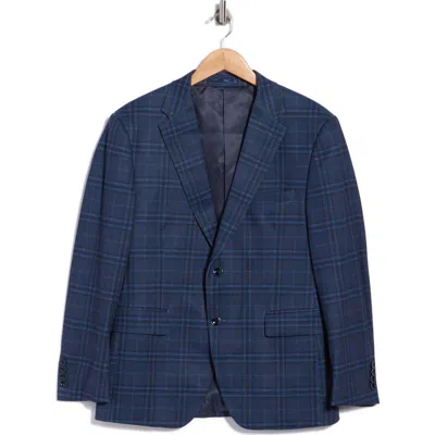 Duchamp Plaid Stretch Knit Sport Coat In Multi