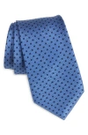 Duchamp Polka Dot Silk Tie In Blue