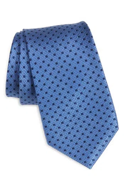Duchamp Polka Dot Silk Tie In Blue