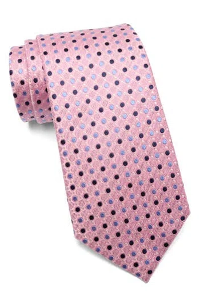 Duchamp Polka Dot Silk Tie In Pink