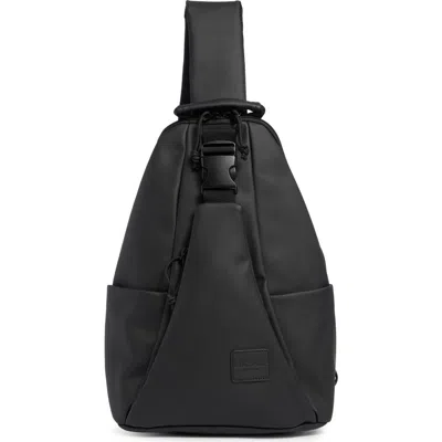 Duchamp Rubberized Sling Bag In Black