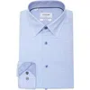 Duchamp Slim Fit Check Stretch Cotton Dress Shirt In Blue
