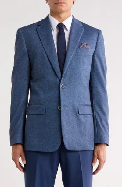 Duchamp Slim Fit Herringbone Knit Sport Coat In Blue