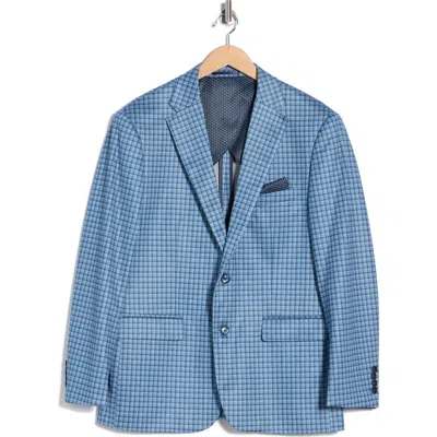 Duchamp Slim Fit Plaid 4-way Stretch Sport Coat In Blue