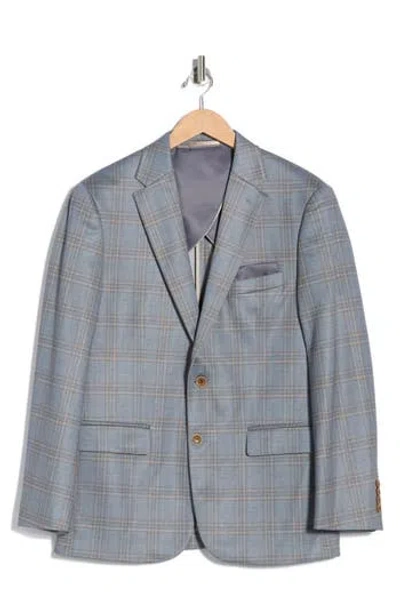 Duchamp Slim Fit Plaid 4-way Stretch Sport Coat In Gray