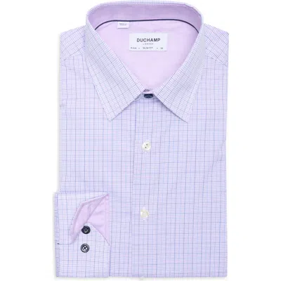 Duchamp Slim Fit Plaid Stretch Cotton Dress Shirt Slim Fit Check Stretch Cotton Dress Shirt