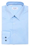 Duchamp Slim Fit Stretch Cotton Dress Shirt In Blue
