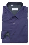 Duchamp Slim Fit Stretch Cotton Dress Shirt In Blue