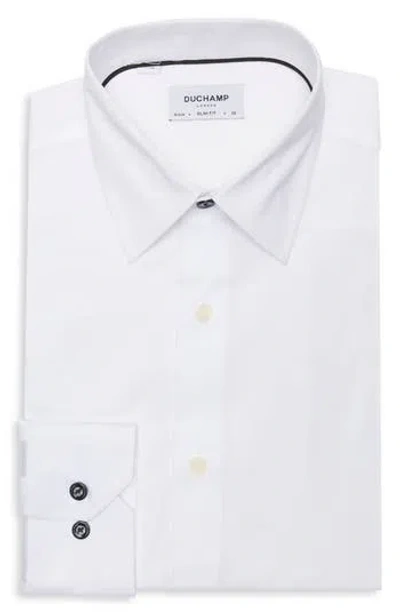 Duchamp Slim Fit Stretch Cotton Dress Shirt In White
