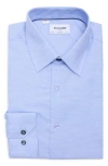 Duchamp Slim Fit Textured Stretch Cotton Dress Shirt In Blue