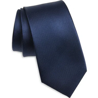 Duchamp Solid Silk Tie In Blue