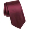 Duchamp Solid Silk Tie In Burgundy