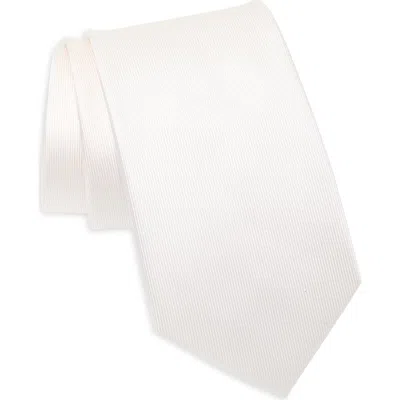 Duchamp Solid Silk Tie In Ivory