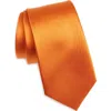 Duchamp Solid Silk Tie In Orange