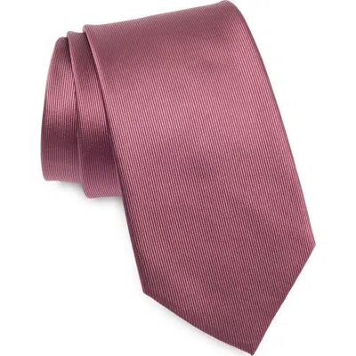 Duchamp Solid Silk Tie In Rose