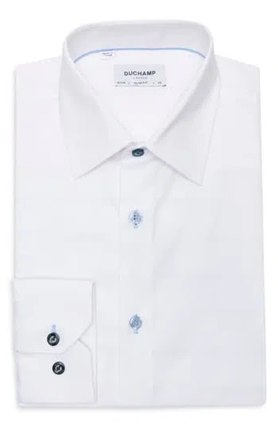 Duchamp Solid Slim Fit Dress Shirt In Red
