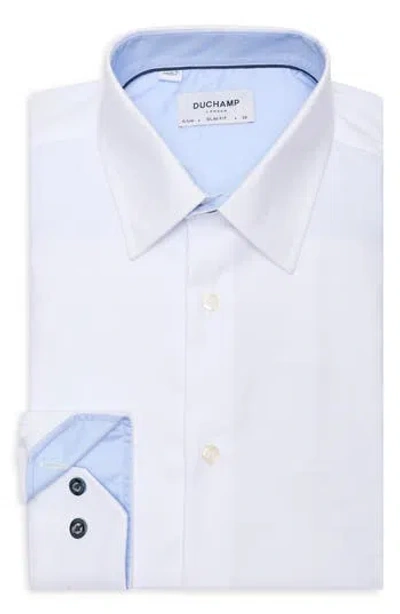 Duchamp Solid Slim Fit Dress Shirt In White