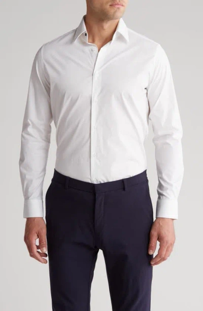 Duchamp Solid Tailored Fit Dress Shirt In White