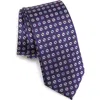 Duchamp Square Patterned Silk Tie In Purple