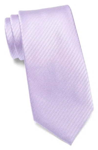 Duchamp Stripe Silk Tie In Purple