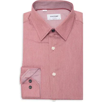 Duchamp Tailored Fit Stretch Dress Shirt In Pink