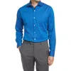 Duchamp Tailored Fit Stretch Solid Dress Shirt In Teal