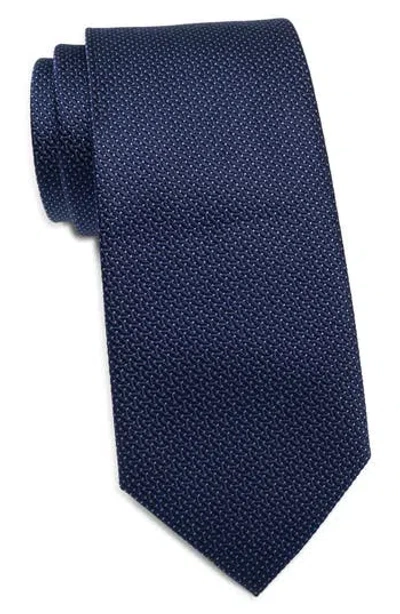 Duchamp Textured Dot Silk Tie In Blue